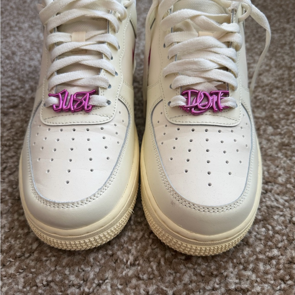 Nike Women’s Low-Top Sneakers — White with Pink Swoosh - Picture 5 of 5